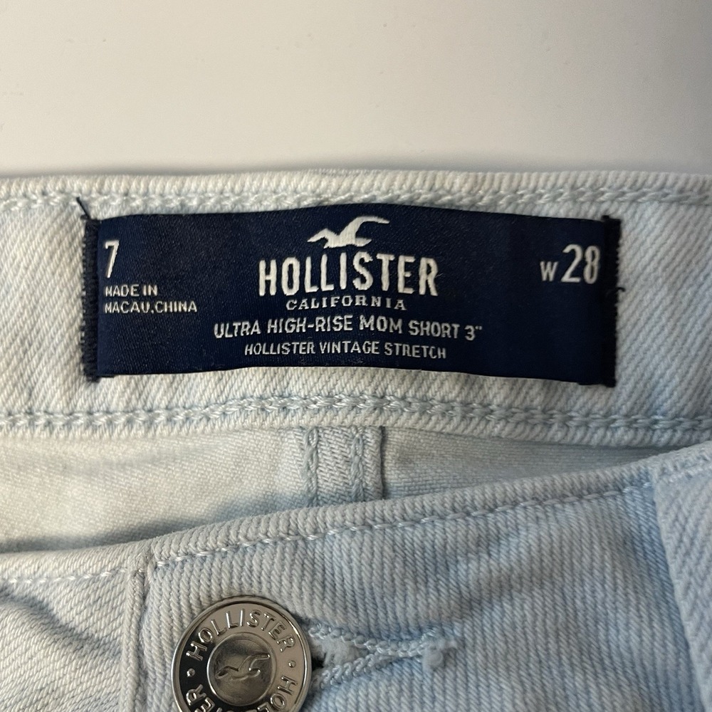 Hollister Mom Shorts Womens 7/28 Ultra High Rise Patchwork Denim Boho Festival - Picture 4 of 8